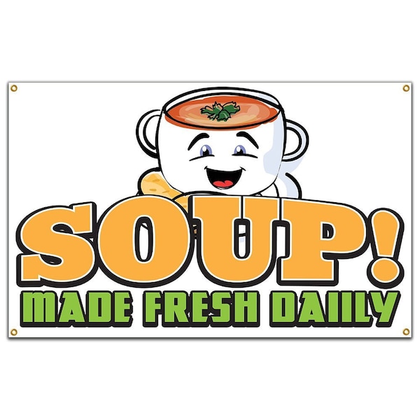 Soup Banner Concession Stand Food Truck Single Sided